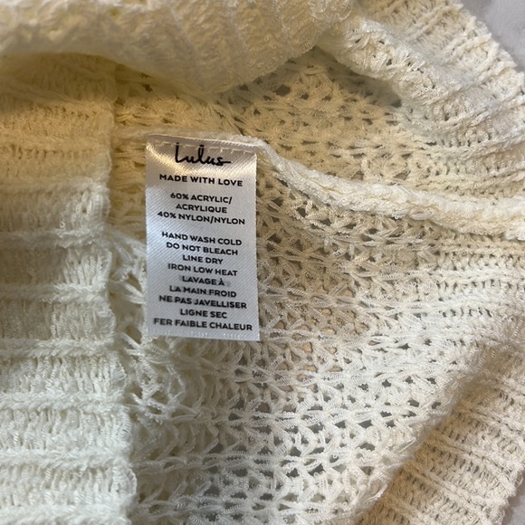 Lulus Born to Fly White Loose Knit Reversible Cropped Sweater - Picture 5 of 5